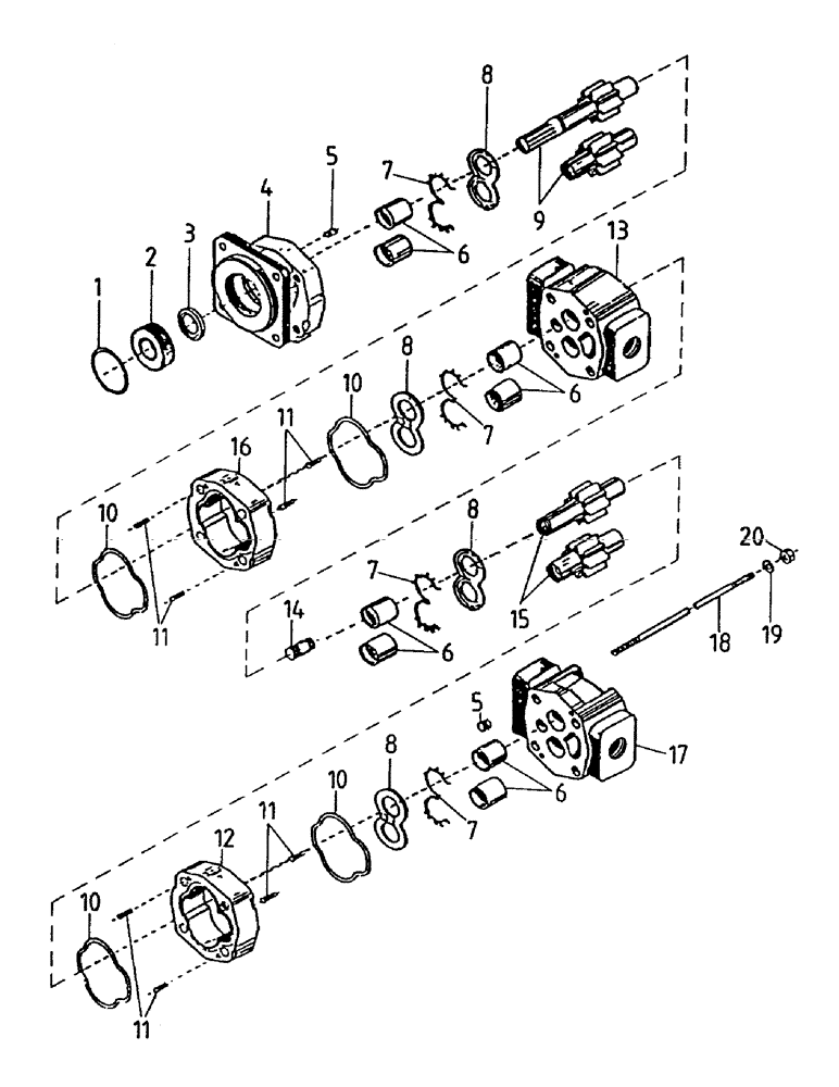 Схема запчастей Case IH 7000 - (B03-20) - HYDRAULIC PUMP, BASECUTTER Hydraulic Components & Circuits