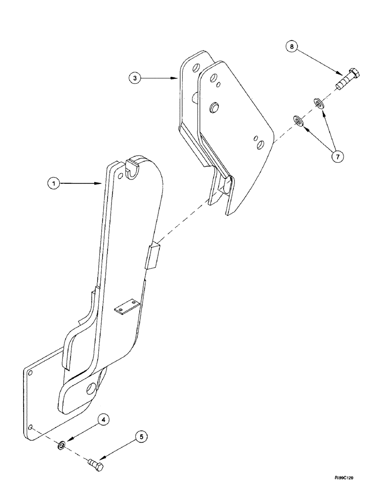 Схема запчастей Case IH L600 - (9-08) - MOUNTING BRACKETS (MX100 - MX135) (09) - CHASSIS/ATTACHMENTS