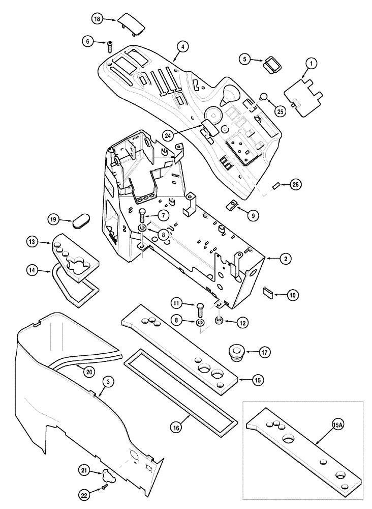 Схема запчастей Case IH MX100 - (09-15) - CONTROL CONSOLE, RIGHT (09) - CHASSIS/ATTACHMENTS