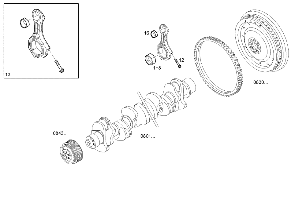 Схема запчастей Case IH F3AE0684D B001 - (0810.108) - CONNECTING ROD 