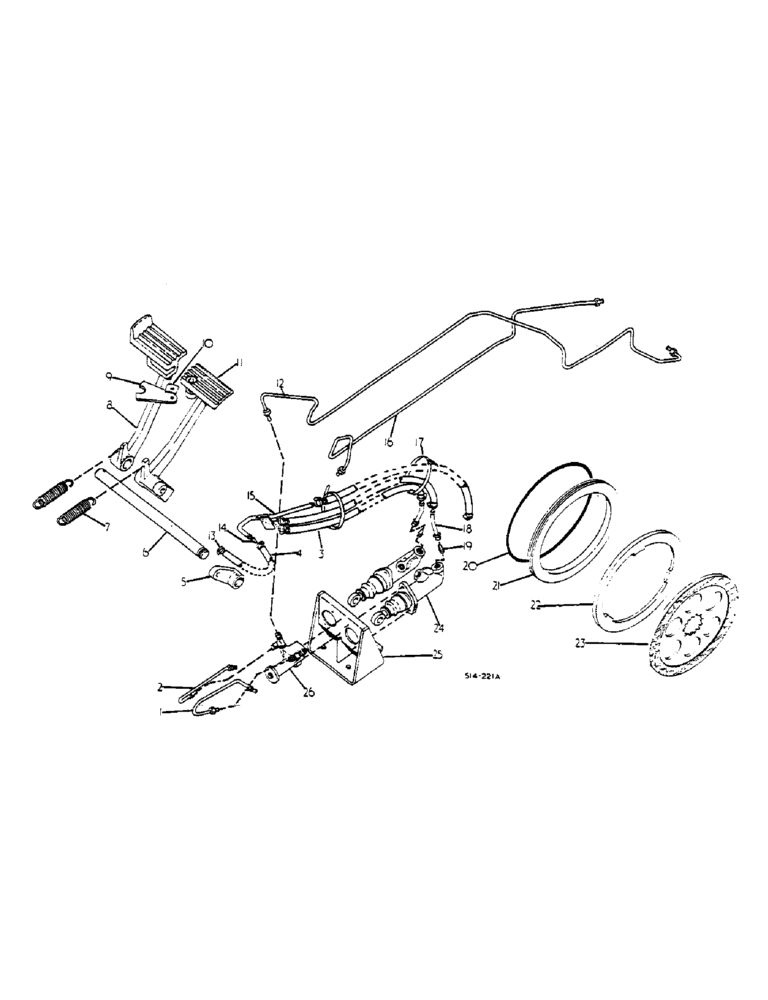 Схема запчастей Case IH 268 - (04-002) - BRAKE CYLINDERS AND CONNECTIONS, UP TO 6909, UP TO H84 1767, 268 549 (5.1) - BRAKES