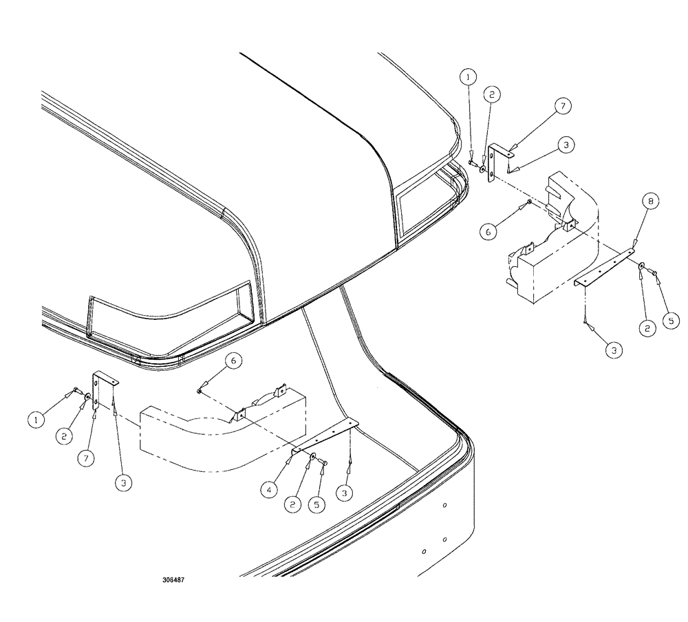 Схема запчастей Case IH SPX3200B - (065) - HEADLIGHT MOUNT GROUP (55) - ELECTRICAL SYSTEMS