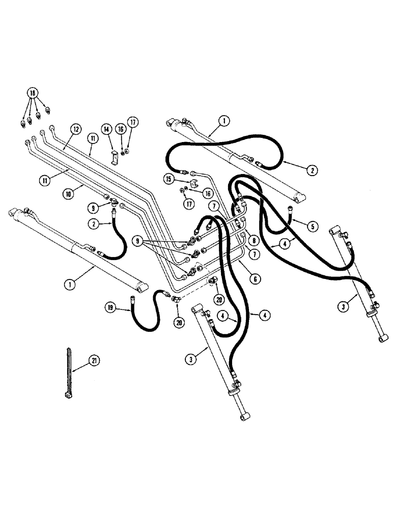 Схема запчастей Case IH 60 - (24) - HYDRAULIC TUBES AND HOSE ASSEMBLIES, SERIAL NUMBER 1613899 (35) - HYDRAULIC SYSTEMS