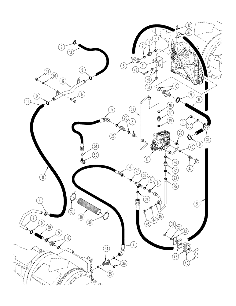 Схема запчастей Case IH STX325 - (08-05) - AXLE HYDRAULICS - LUBRICATION CIRCUIT, WITHOUT ACCUSTEER, BSN JEE0102001 (08) - HYDRAULICS