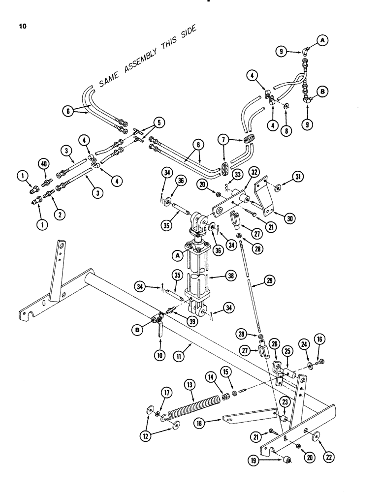 Схема запчастей Case IH 3650 - (10) - HYDRAULIC SYSTEM AND LATCH 