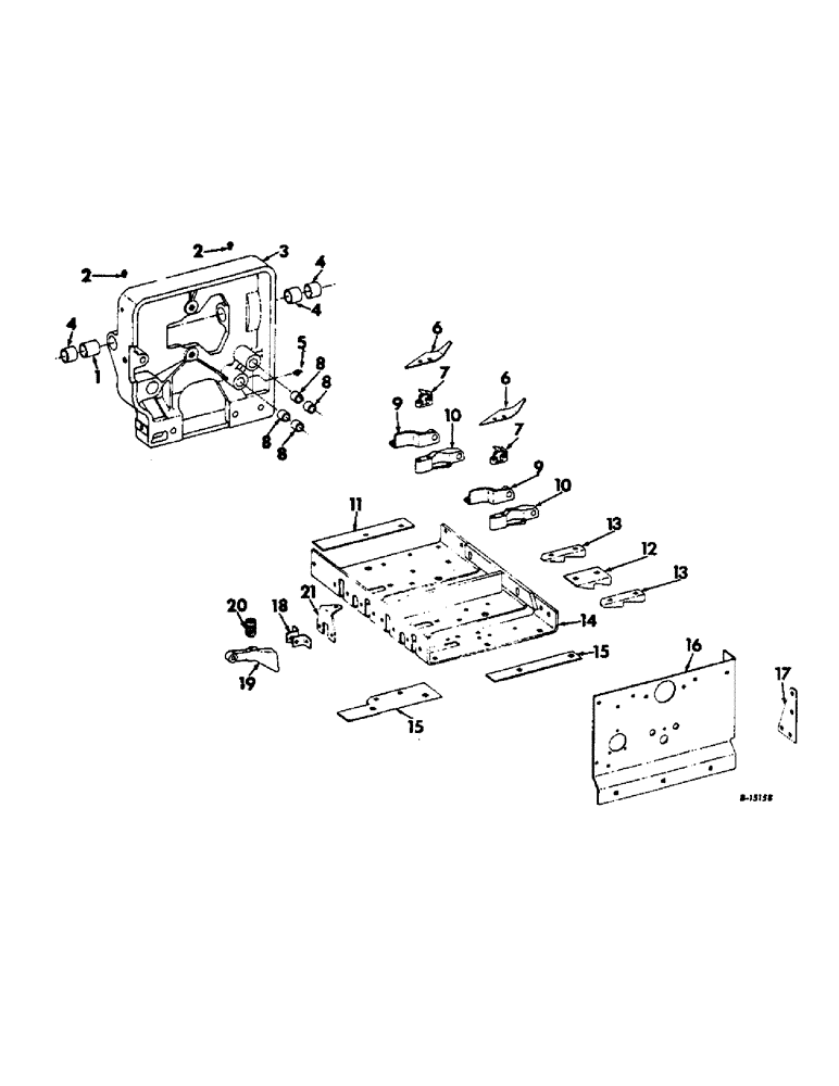 Схема запчастей Case IH 430 - (E-46) - TWISTER BASE PLATE AND SUPPORTS, SERIAL NUMBER, 430W 001194 & UP, 440W 002160 & UP 