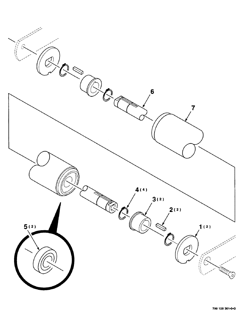 Схема запчастей Case IH 8465T - (5-14) - TAILGATE ROLLER SHAFT ASSEMBLY, TAILGATE ROLLER SHAFT ASSEMBLY SHOWN BELOW IS OPTIONAL (16) - BALE EJECTOR