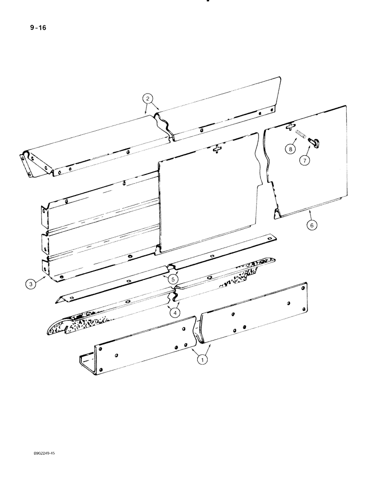 Схема запчастей Case IH 530 - (9-016) - SPREADER BOX, FRONT, USED ON MODEL 530 ONLY (09) - CHASSIS/ATTACHMENTS