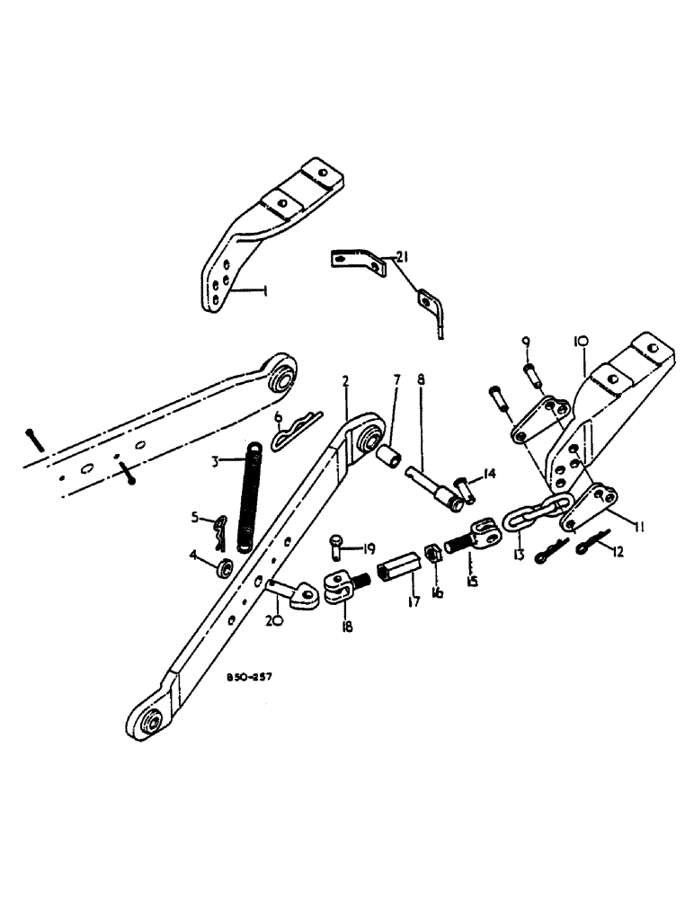 Схема запчастей Case IH 484 - (00J08) - LOWER LINKS - THREE POINT HITCH, W/OUTSIDE CHECK CHAINS, 484/5807 & UP, 248/692 & UP (12) - FRAME