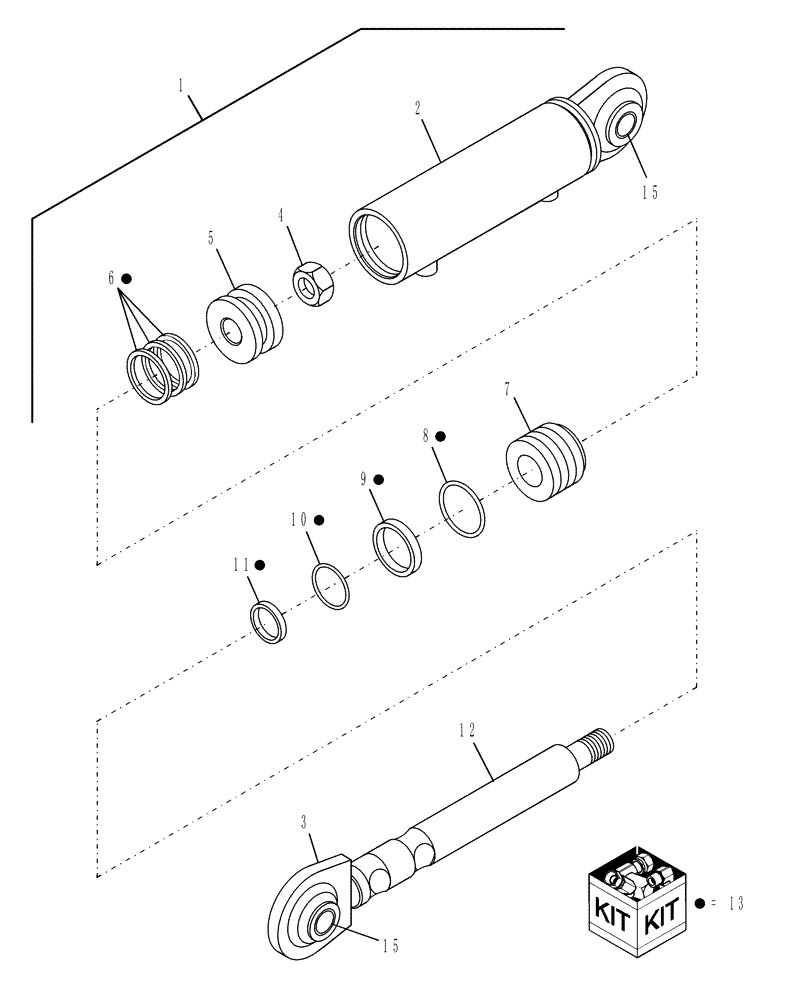 Схема запчастей Case IH DC162F - (07.03) - HYDRAULIC CYLINDER, TILT, MONARCH (07) - HYDRAULICS