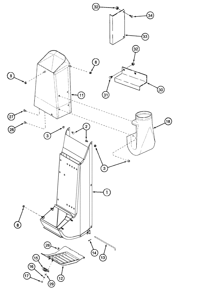 Схема запчастей Case IH CPX420 - (09C-04) - DRUM OUTLETS - REAR - 5 ROW NARROW, NO. 3 (15) - HANDLING SYSTEM