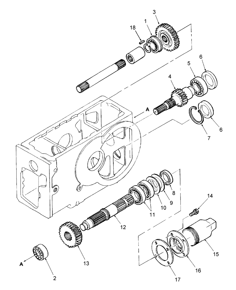 Схема запчастей Case IH DX34 - (03.14) - PTO GEARS (03) - TRANSMISSION