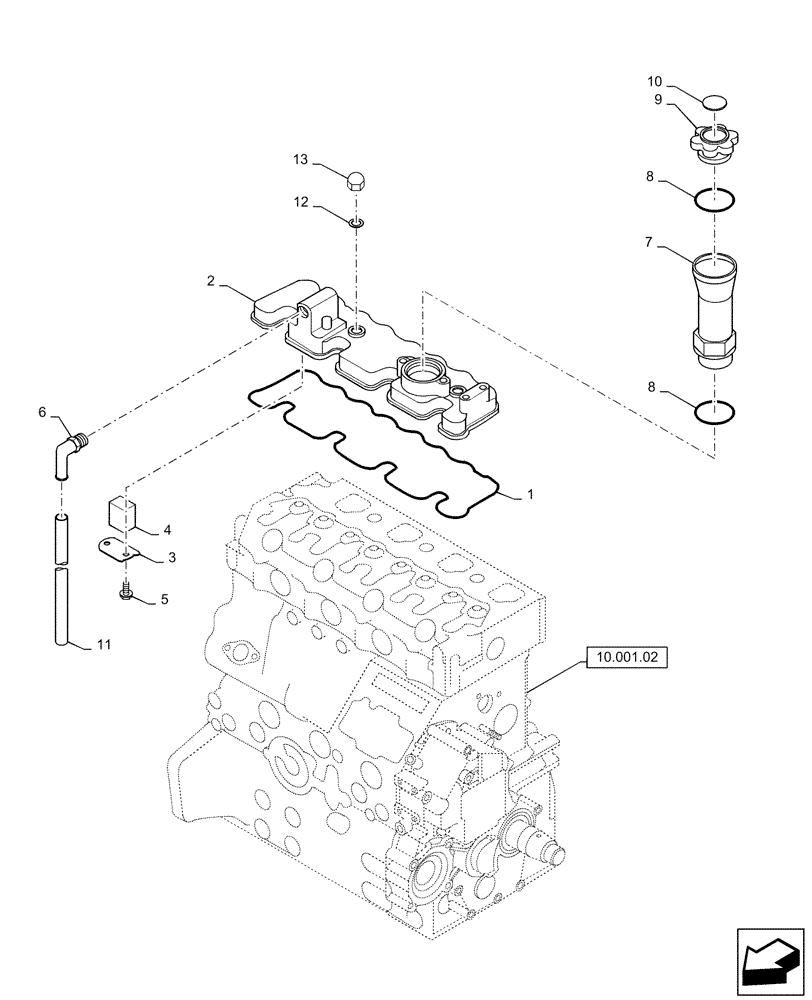 Схема запчастей Case IH SR175 - (10.102.AK) - VALVE COVER & CRANKSHAFT PULLEY (10) - ENGINE