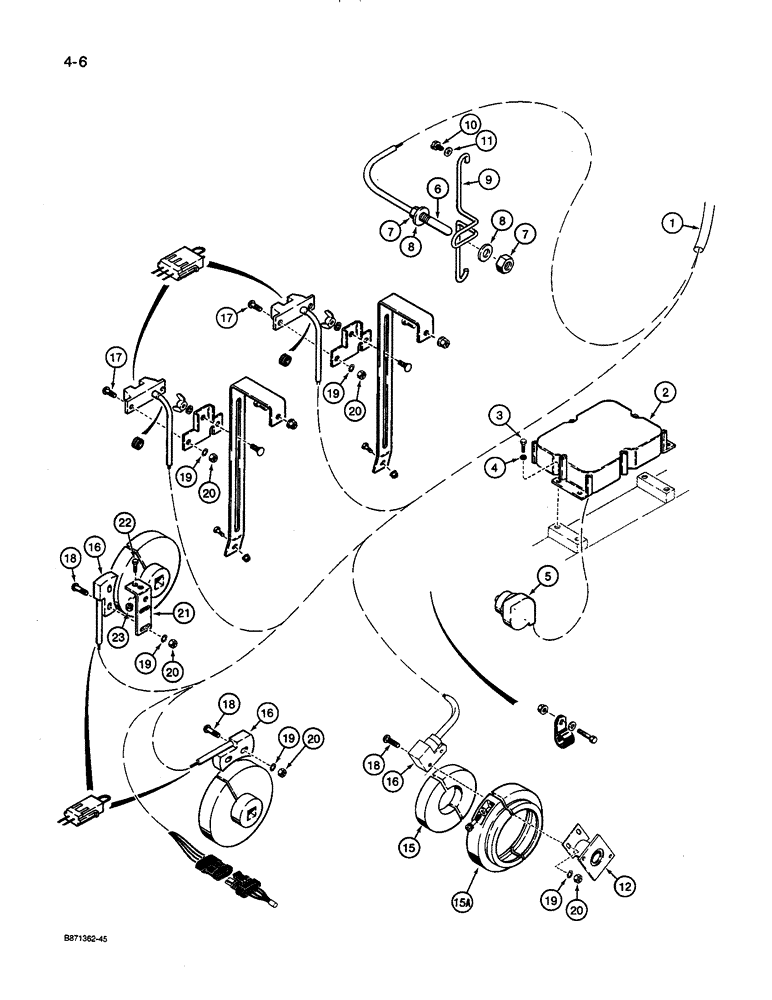 Схема запчастей Case IH 8600 - (4-06) - CART HARNESS, REMOTE MODULE AND SENSORS (04) - ELECTRICAL SYSTEMS