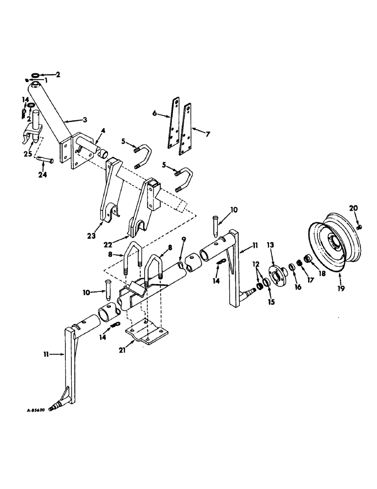 Схема запчастей Case IH 63-SERIES - (G-05[B]) - ADAPTING PARTS, PARTS TO ADAPT 3-POINT CATEGORY 1 HITCH TO 3-POINT CATEGORY II HITCH 