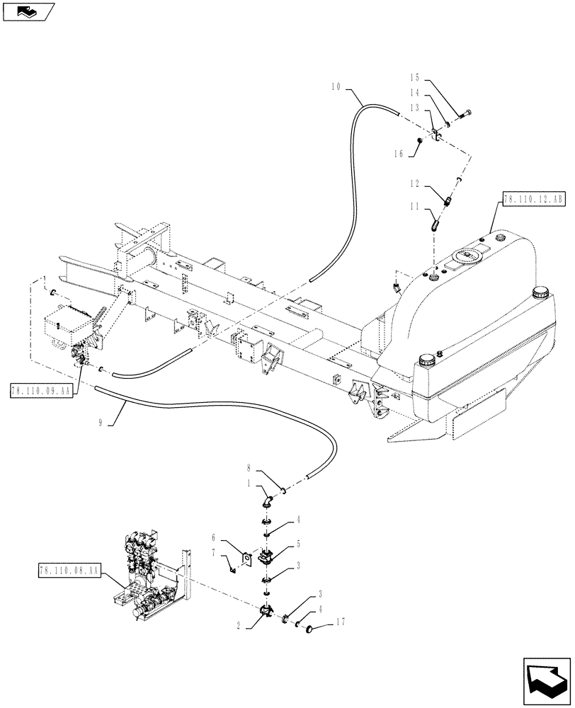 Схема запчастей Case IH 810 - (78.110.09.AC) - INDUCTOR PLUMBING (78) - SPRAYING