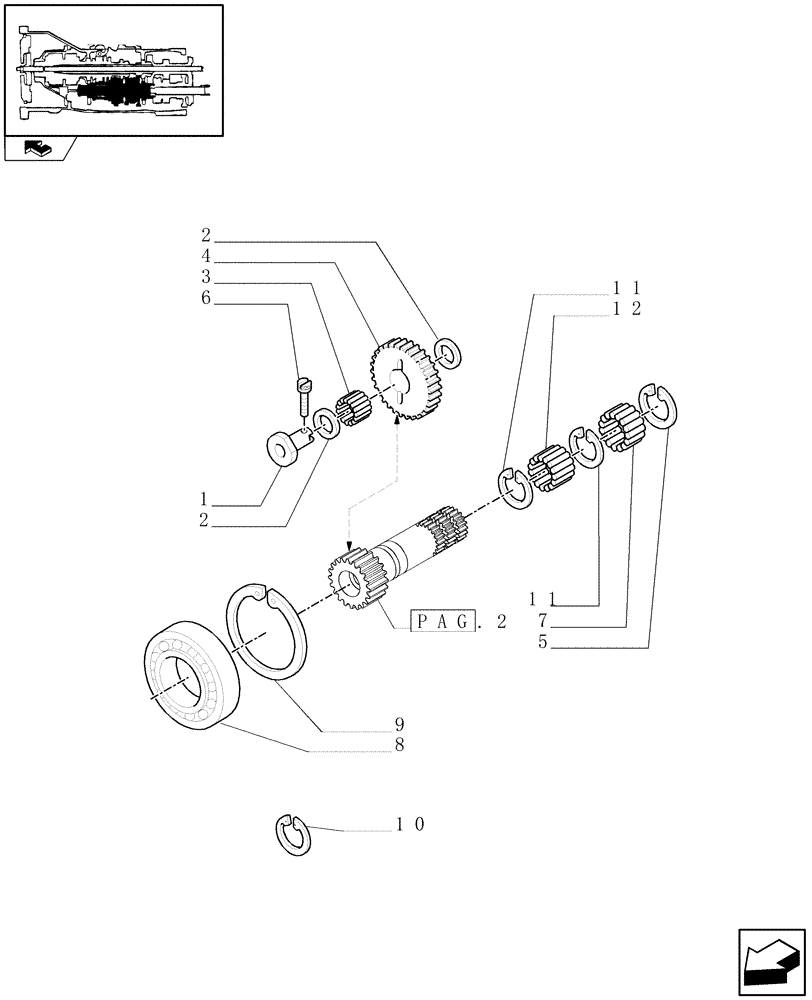 Схема запчастей Case IH FARMALL 85C - (1.28.1/01[03]) - 16X16 HYDRAULIC TRANSMISSION WITH SYNCHRO GEARS AND POWER SHUTTLE - TRANSM. GEARS (VAR.330278) (03) - TRANSMISSION