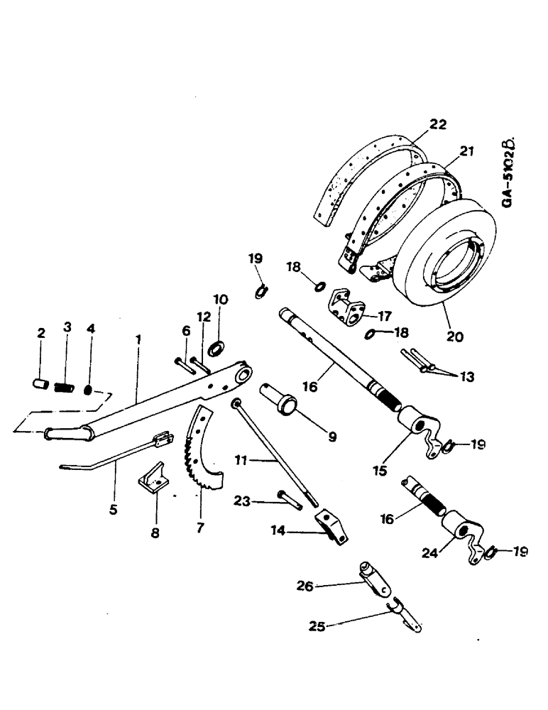 Схема запчастей Case IH 844S - (04-10) - HAND BRAKE (5.1) - BRAKES