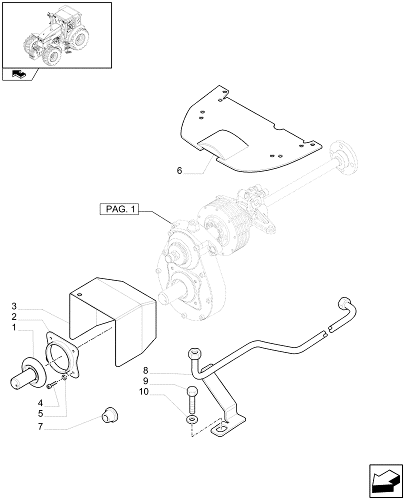 Схема запчастей Case IH PUMA 125 - (1.80.5[02]) - NOT INTEGRATED FRONT HPL WITH 6 SPLINES PTO - GUARDS AND PIPES - C6335 (VAR.330813) (07) - HYDRAULIC SYSTEM