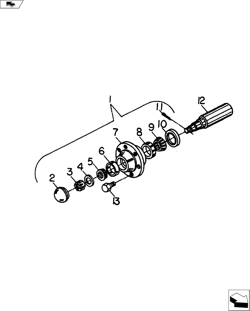 Схема запчастей Case IH 600 SERIES - (44.100.03) - Q-803 HUB AND SPINDLE ASSEMBLY (44) - WHEELS