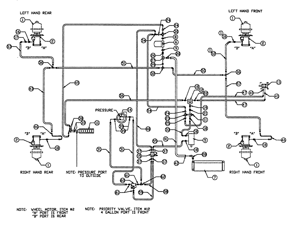 Схема запчастей Case IH PATRIOT NT - (05-001) - HYDRAULIC PLUMBING - BASIC UNIT Hydraulic Plumbing