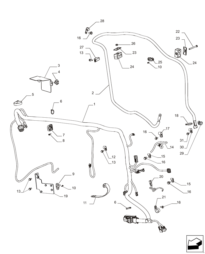 Схема запчастей Case IH MAGNUM 235 - (55.015.AB[01]) - ENGINE HARNESS (55) - ELECTRICAL SYSTEMS