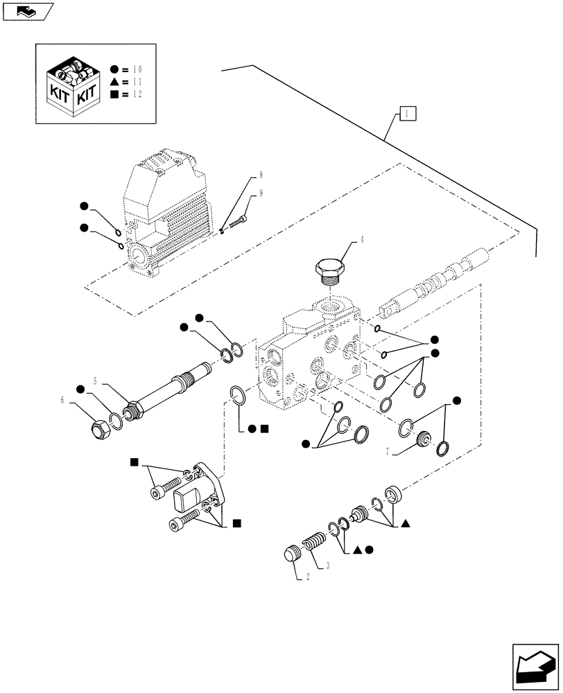 Схема запчастей Case IH PUMA 145 - (35.204.36) - VALVE SECTION - ELECTRONIC MID MOUNTED VALVE (35) - HYDRAULIC SYSTEMS