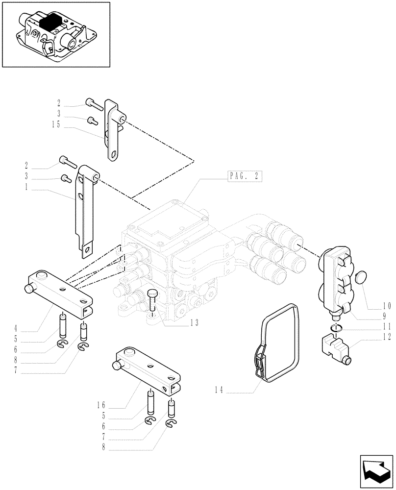 Схема запчастей Case IH MXU115 - (1.82.7/11[01]) - (VAR.258/2) 2 CONTROL VALVES (EDC) AND RELEVANT PARTS - C5504 (07) - HYDRAULIC SYSTEM