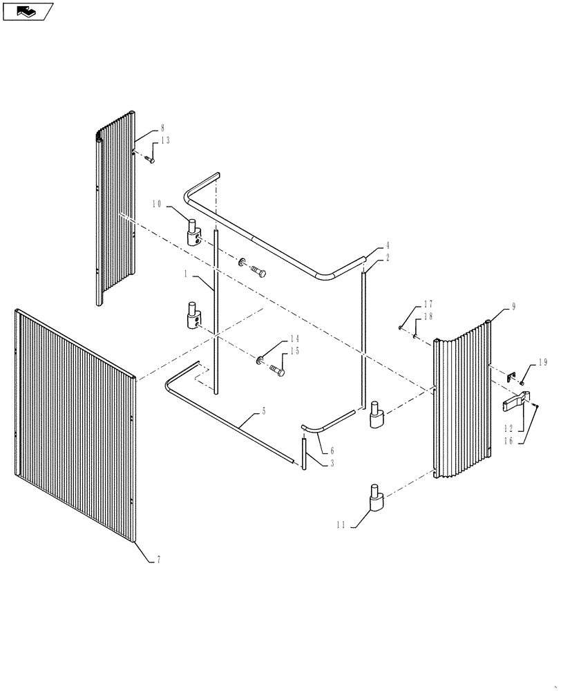 Схема запчастей Case IH 4420 - (04-023) - GRILLE MOUNT GROUP, ENGINE Suspension & Frame