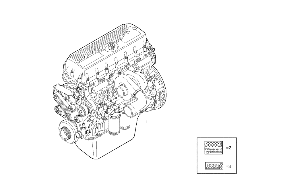 Схема запчастей Case IH F3BE0684Q E905 - (0002.151) - COMPLETE ENGINE 