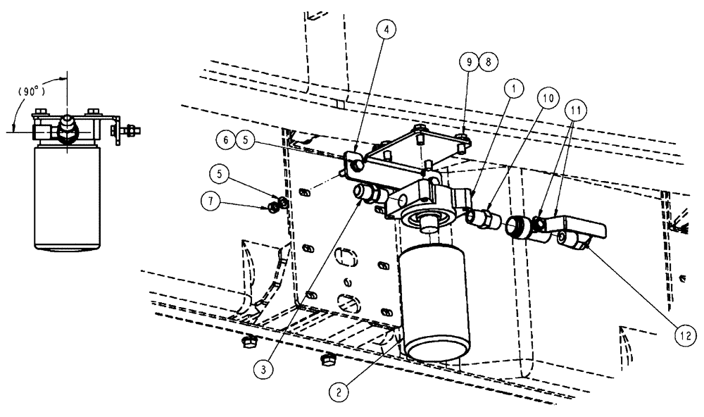 Схема запчастей Case IH FLX3010 - (02-012) - FUEL STRAINER GROUP (01) - ENGINE