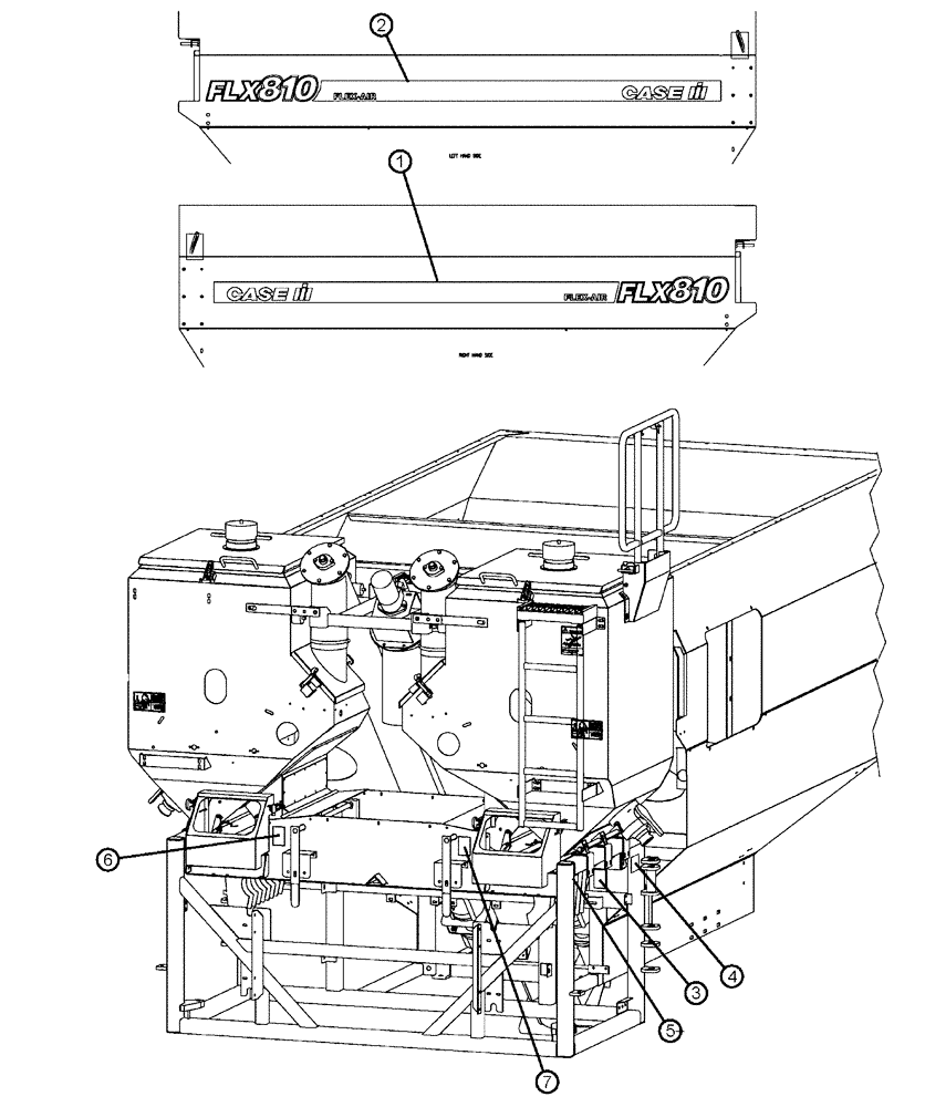 Схема запчастей Case IH FLX810 - (14-004) - DECAL GROUP, FLEX-AIR® MAIN Tarps Decals/ Miscellaneous