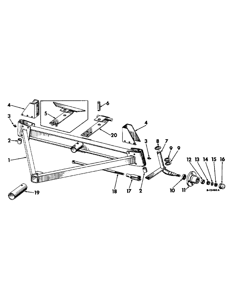 Схема запчастей Case IH VARIOUS - (B-135) - FRONT FRAME, SPINDLES AND STEERING BRACKET 