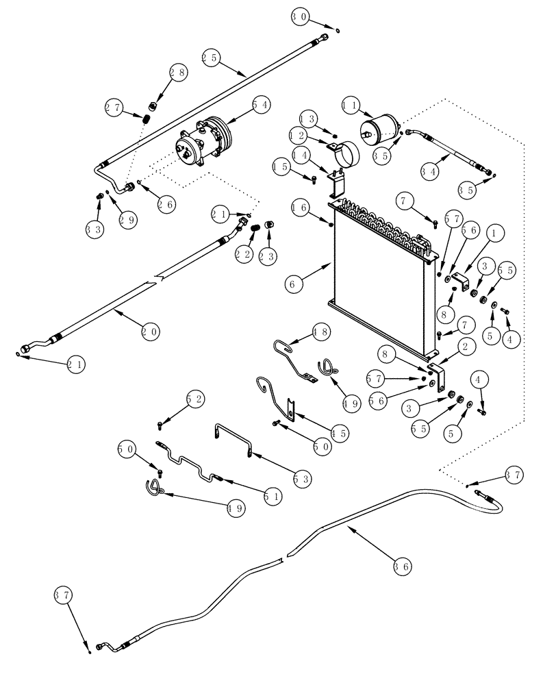 Схема запчастей Case IH MX180 - (09-39) - AIR CONDITIONING CONDENSER (09) - CHASSIS/ATTACHMENTS