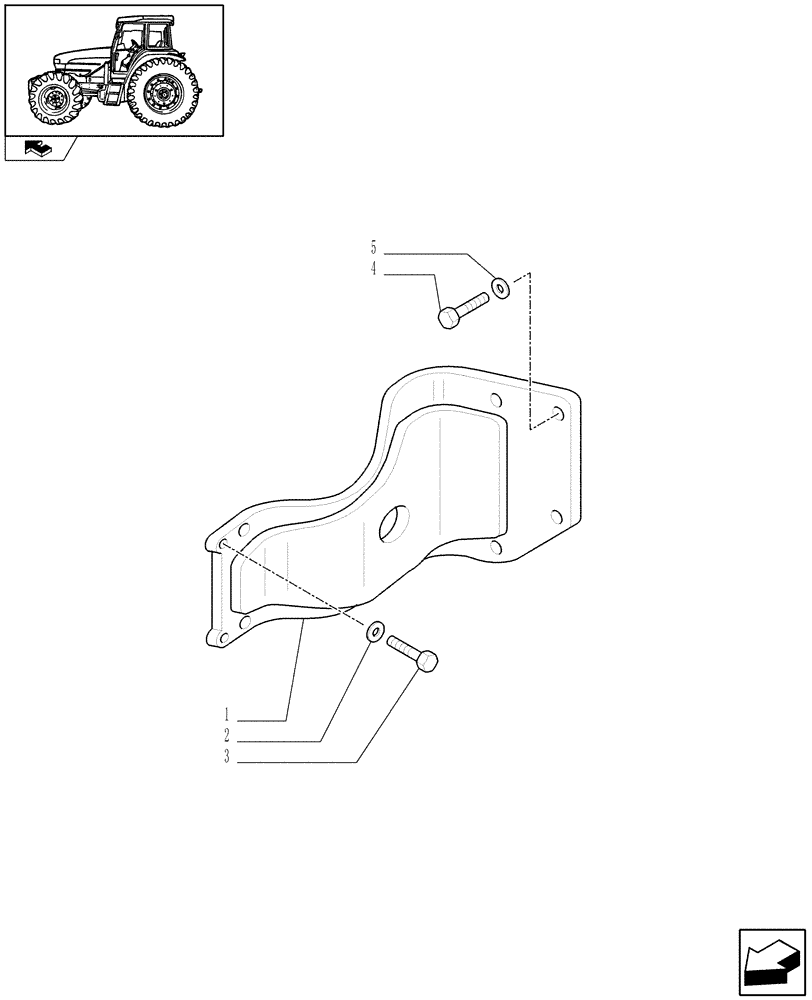 Схема запчастей Case IH FARMALL 105U - (1.21.6/01) - FITTING FOR LOADER (NA) - BRACKETS (VAR.330491-331491) (03) - TRANSMISSION