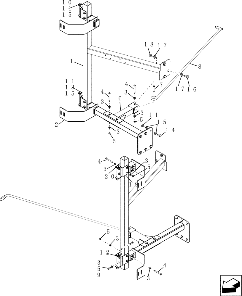 Схема запчастей Case IH 7010 - (39.100.07) - BRACKET, SUPPORTING - L.H. (39) - FRAMES AND BALLASTING