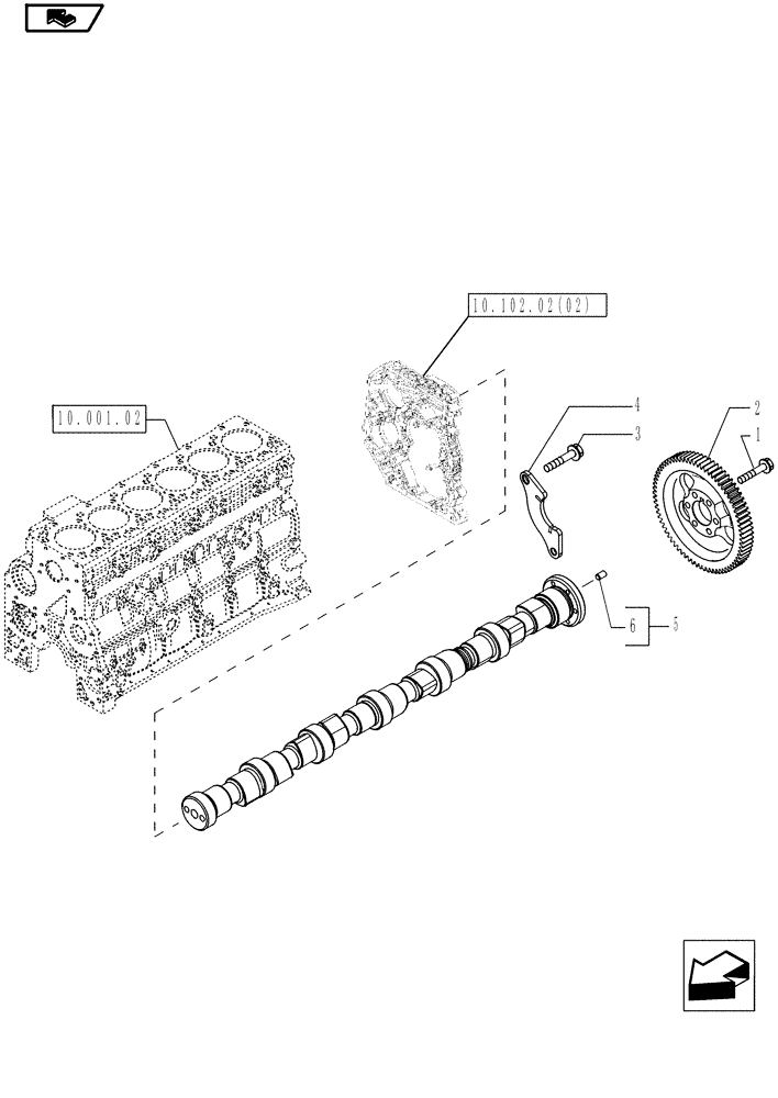 Схема запчастей Case IH MAGNUM 190 - (10.106.01) - CAMSHAFT (10) - ENGINE