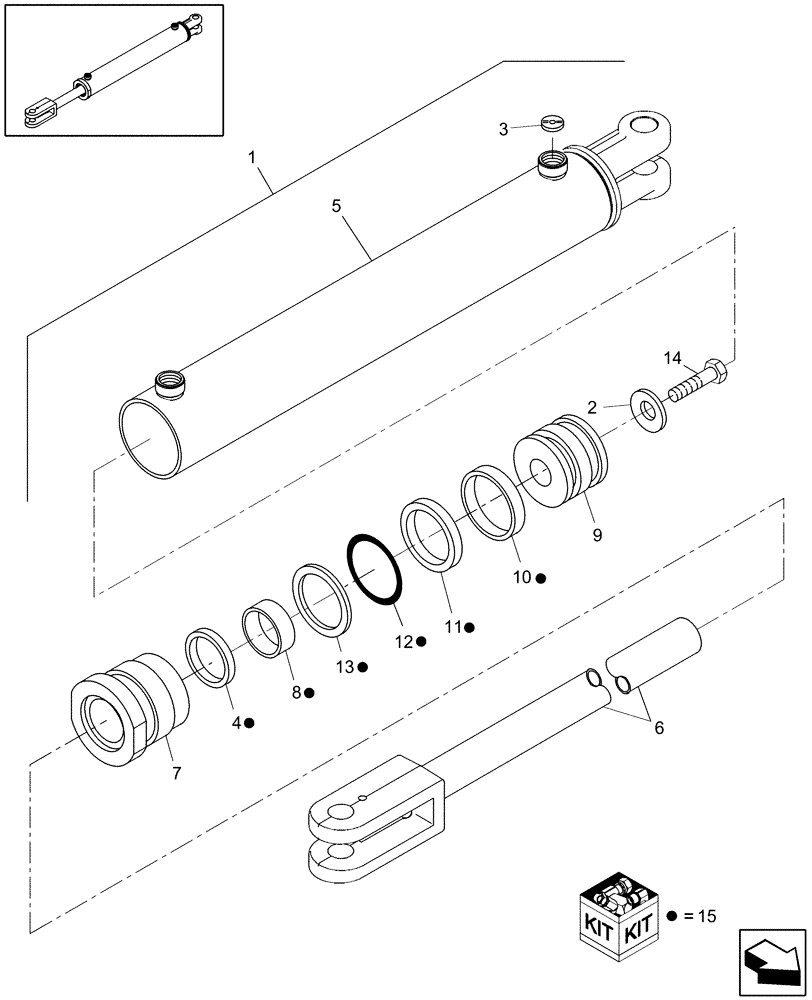 Схема запчастей Case IH DC132 - (07.04) - HYDRAULIC CYLINDER COMPONENTS - SWING (07) - HYDRAULICS