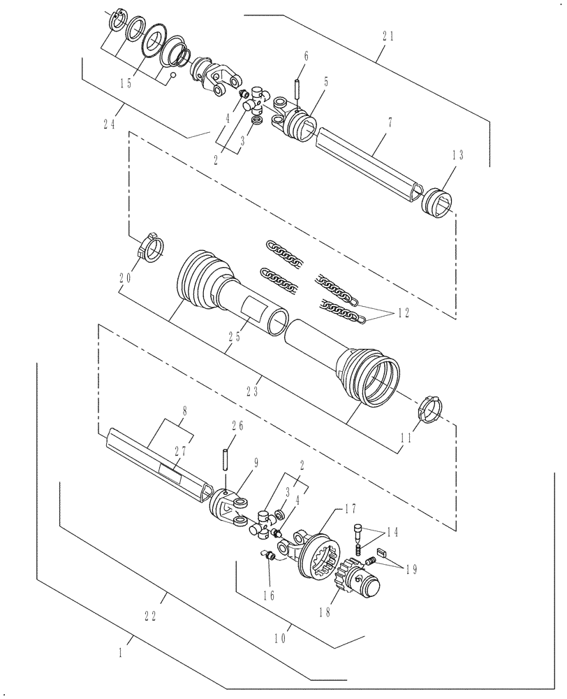 Схема запчастей Case IH MD72 - (015) - PTO, MD72 (31) - IMPLEMENT POWER TAKE OFF