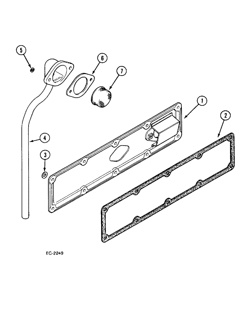 Схема запчастей Case IH 633 - (2-42) - CRANKCASE SIDE COVER (02) - ENGINE