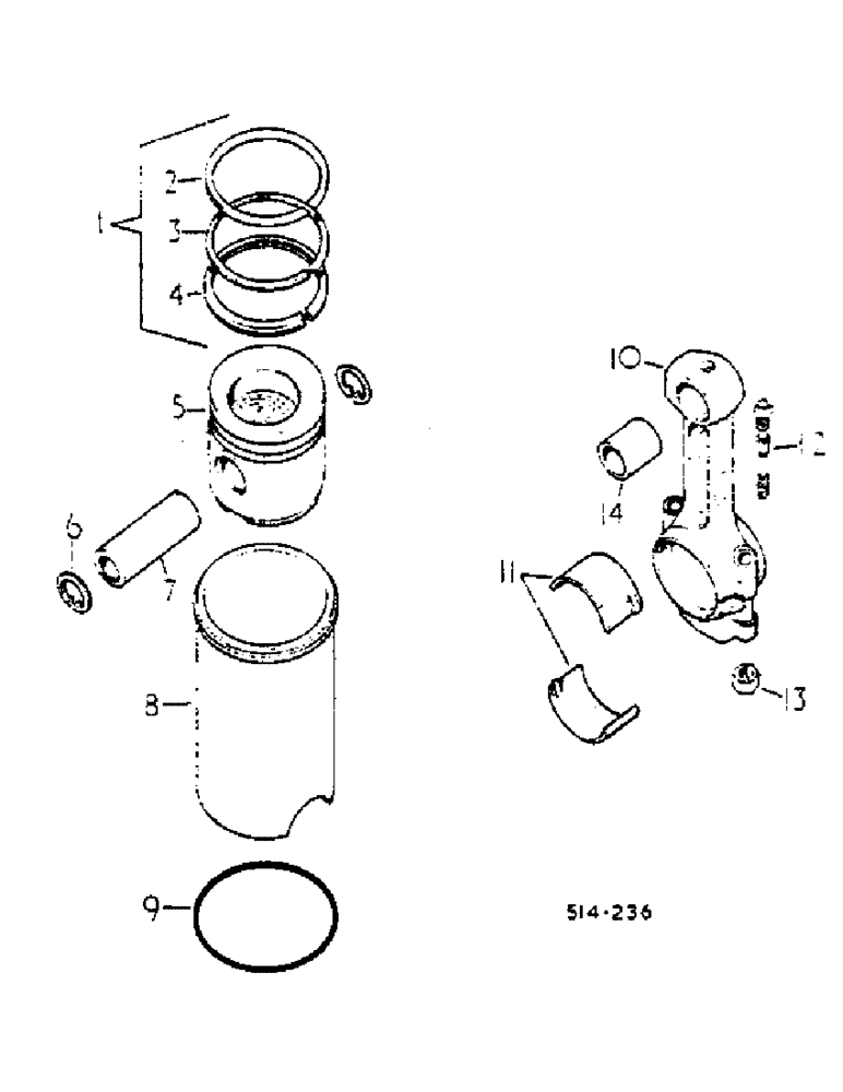 Схема запчастей Case IH 674 - (12-20) - CONNECTING RODS, PISTONS AND SLEEVES Power