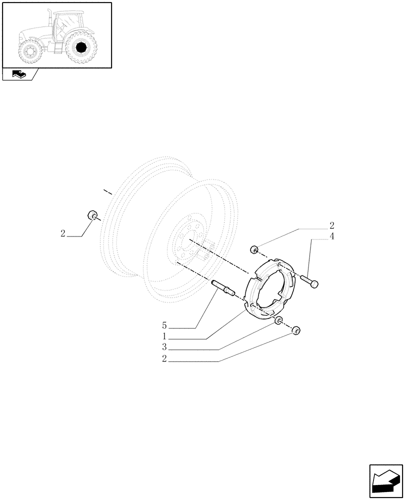 Схема запчастей Case IH PUMA 165 - (1.49.7) - (VAR.010-011) REAR BALLAST - 182 AND 364 KG (05) - REAR AXLE