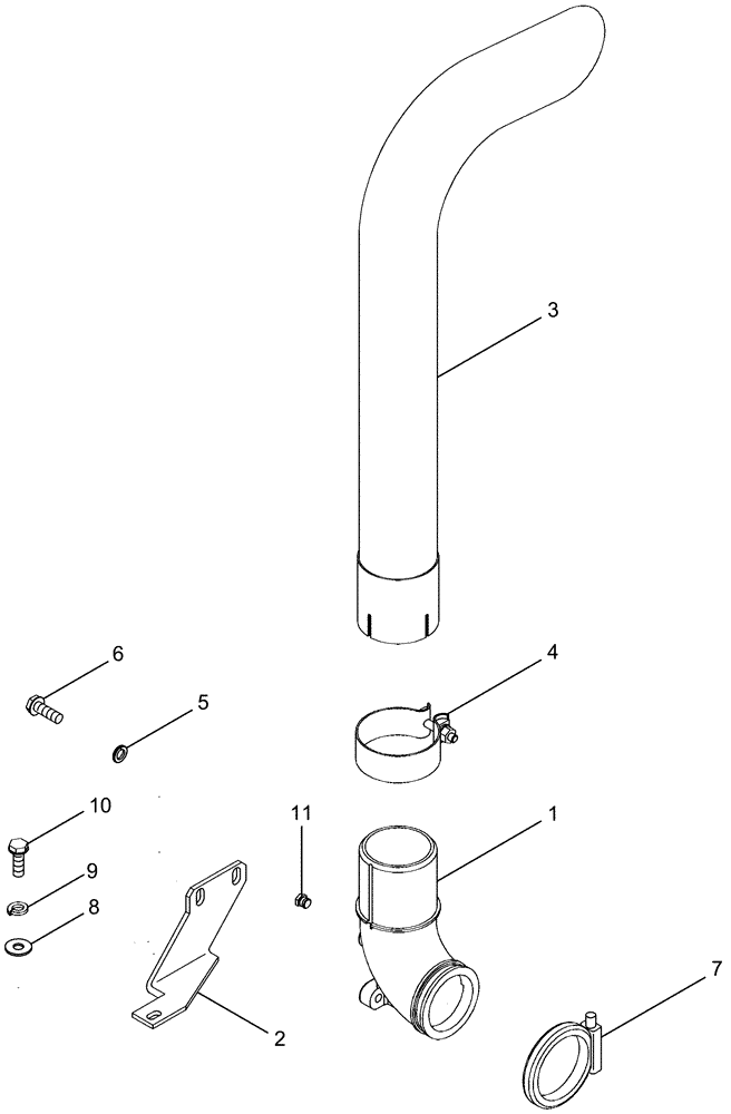 Схема запчастей Case IH P70 - (10.254.03) - EXHAUST SYSTEM (10) - ENGINE