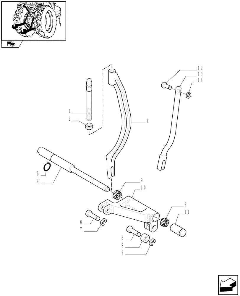 Схема запчастей Case IH FARMALL 75N - (1.89.6[01]) - IMPLEMENT CARRIER (09) - IMPLEMENT LIFT