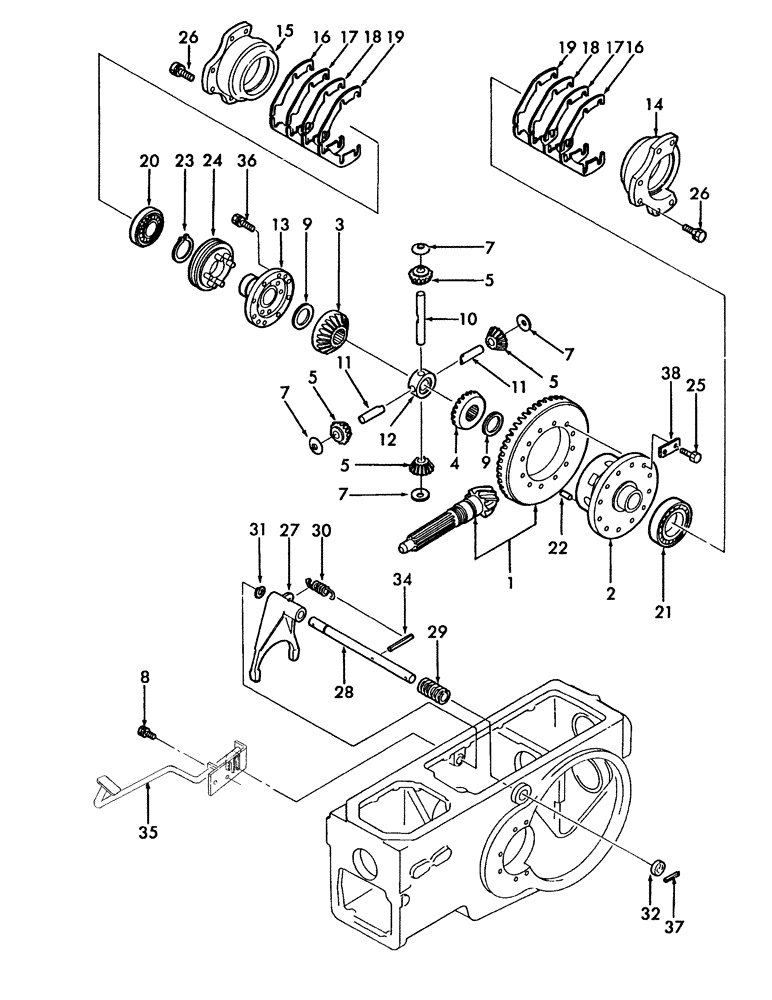 Схема запчастей Case IH DX48 - (05.01) - DIFFERENTIAL & DIFFERENTIAL LOCK LINKAGE (05) - REAR AXLE