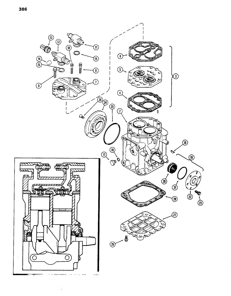 Схема запчастей Case IH 770 - (386) - CAB, YORK COMPRESSOR (09) - CHASSIS/ATTACHMENTS