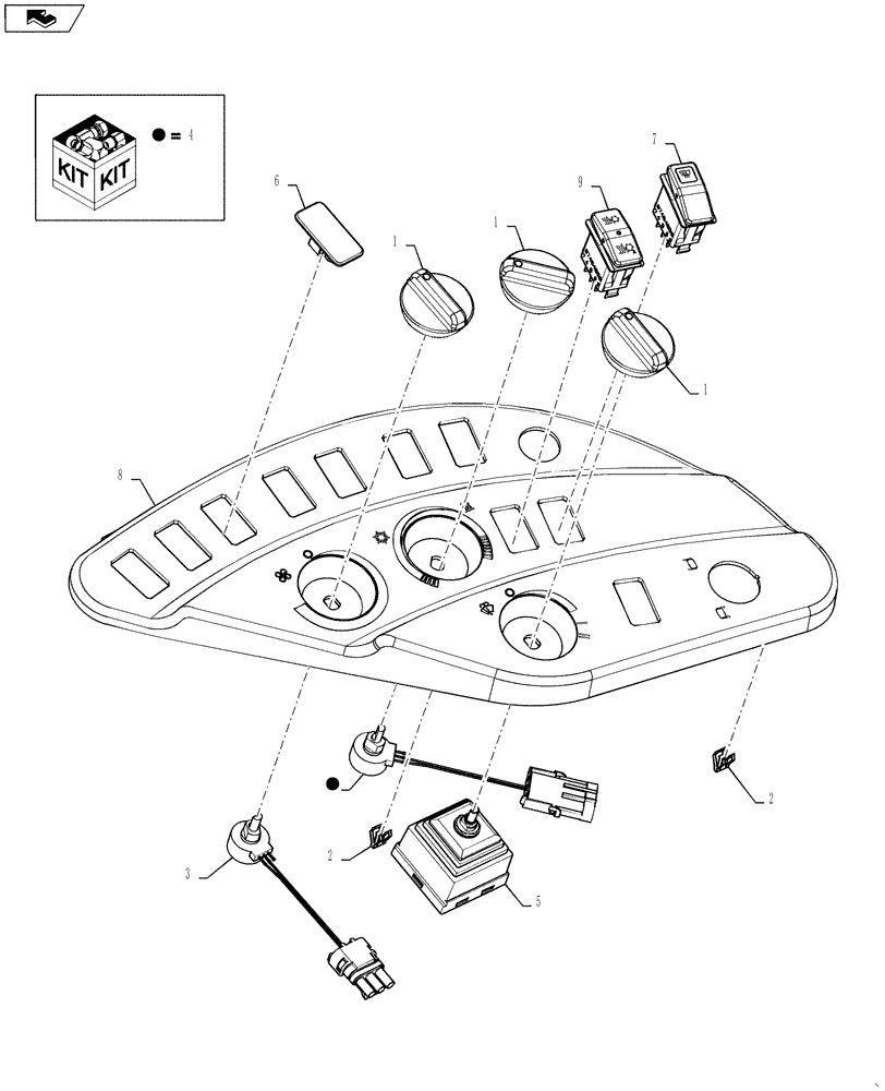 Схема запчастей Case IH 3330 - (50.206.07) - PACKAGE, AUTO TEMP CONTROL (50) - CAB CLIMATE CONTROL