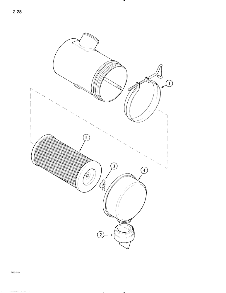 Схема запчастей Case IH 595 - (2-28) - AIR CLEANER, DONALDSON (02) - ENGINE