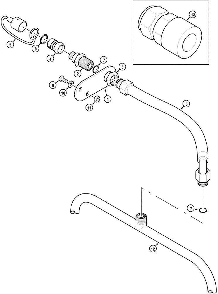 Схема запчастей Case IH CX50 - (08-04) - MOTOR RETURN COUPLER (08) - HYDRAULICS