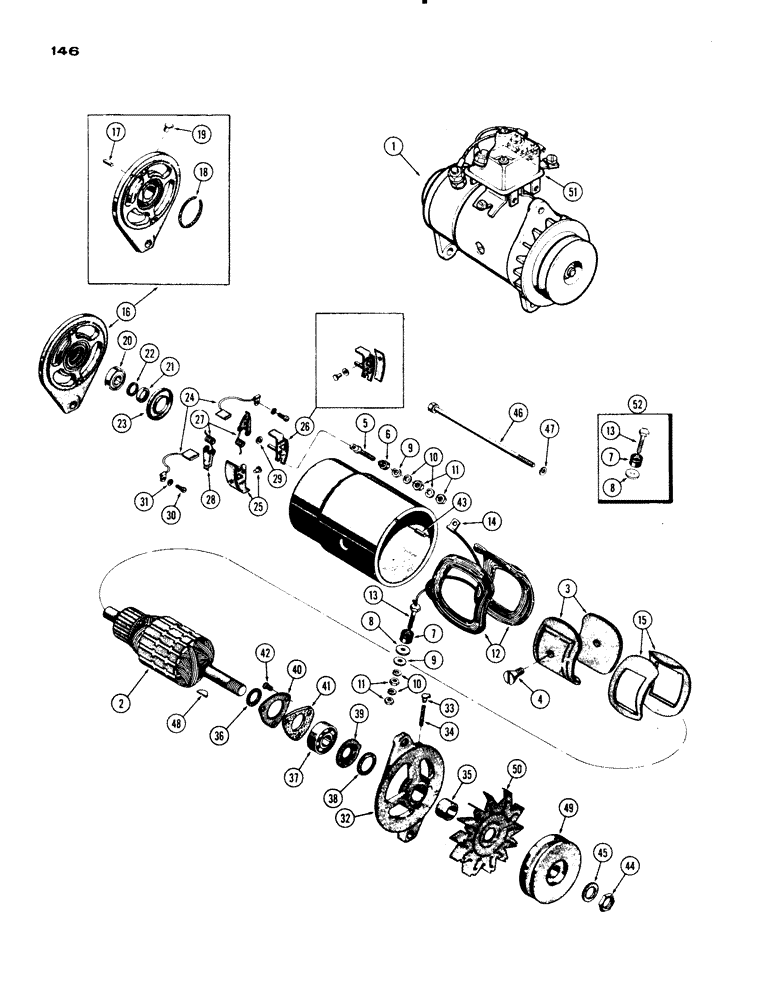 Схема запчастей Case IH 730 SERIES - (146) - A22684 GENERATOR (04) - ELECTRICAL SYSTEMS